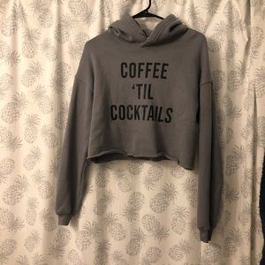 Coffee Till Cocktails Cropped hoodie